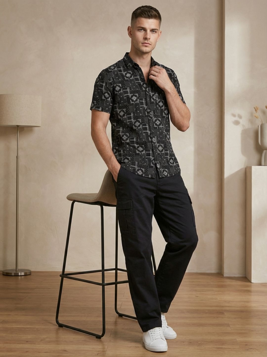 Mokajodi Men's Slim Fit Printed Regular Shirt