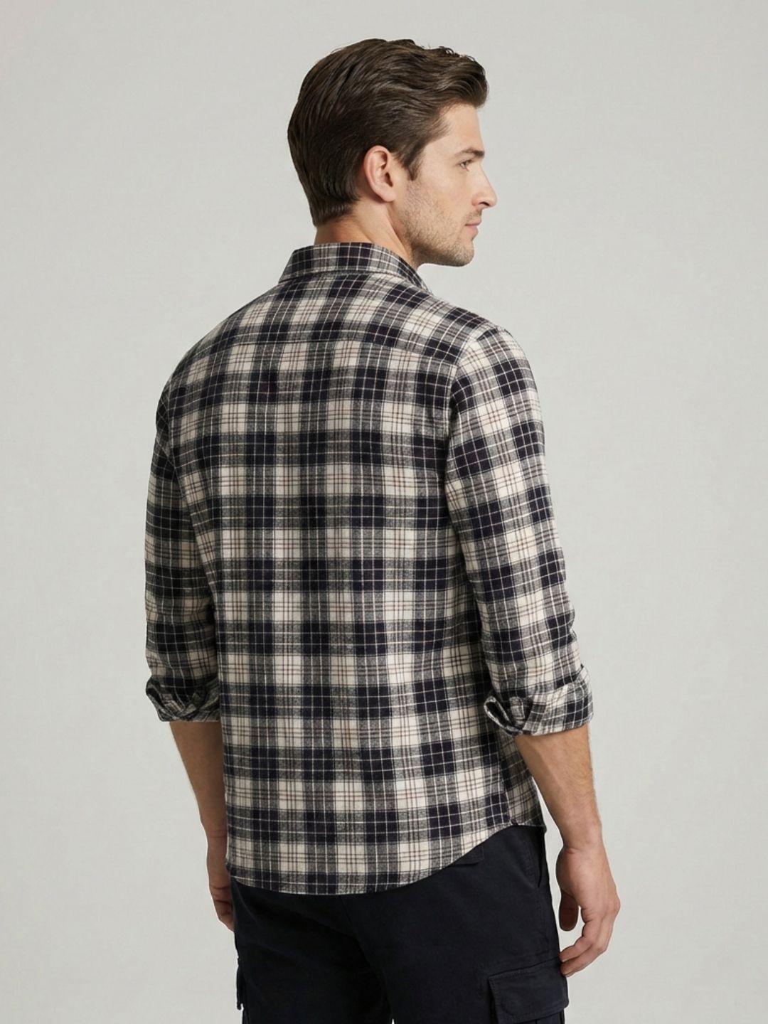 Mokajodi Men's Slim Fit Checks Regular Shirt