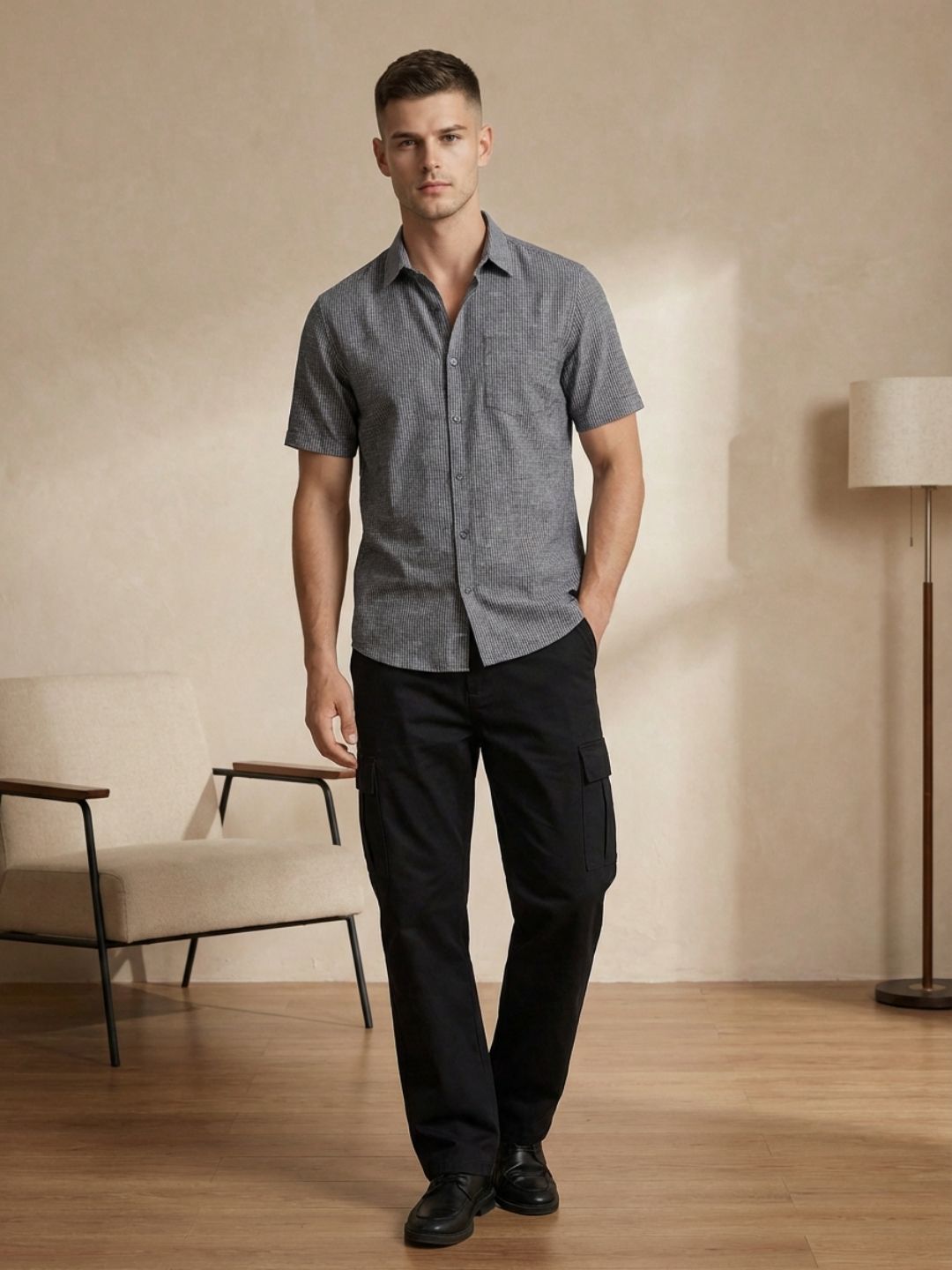 Mokajodi Men's Slim Fit Linen Regular Shirt