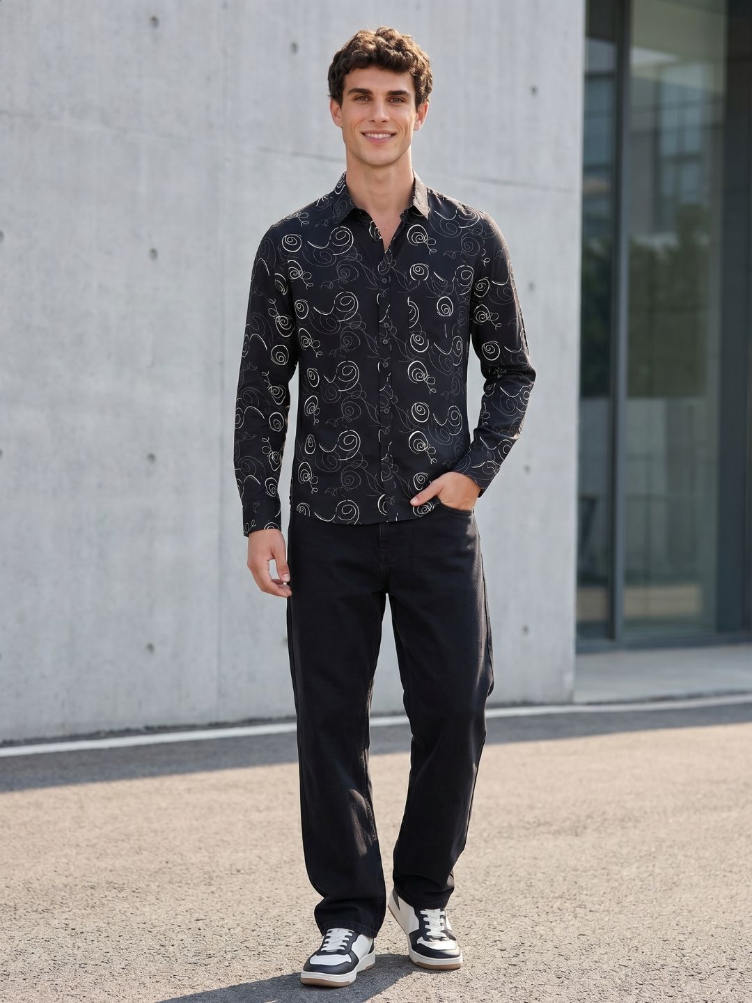Mokajodi Men's Slim Fit Printed Regular Shirt