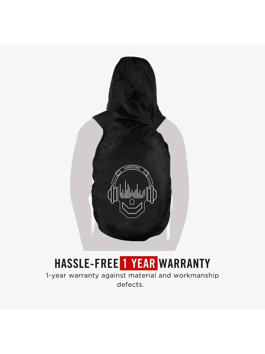 Harission Bags Rain Cover Hoodie Skull Black Set Of 1