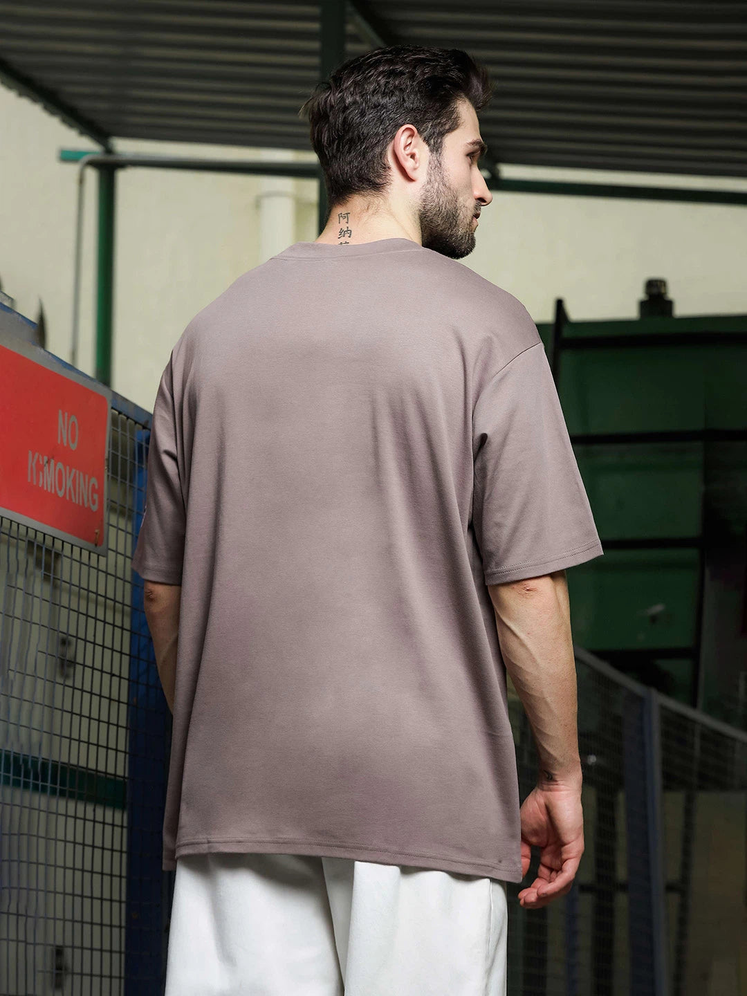 House Of Koala Grey Oversized Fit Streetwear T-Shirt