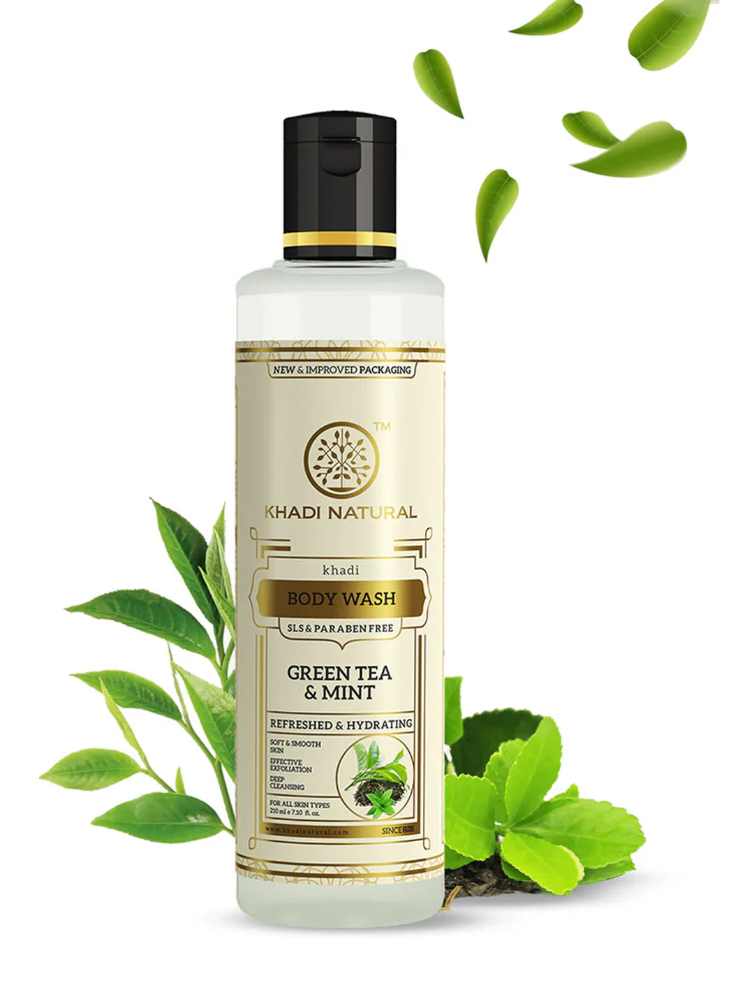 Khadi Natural Green Tea & Mint Body Wash 210ml