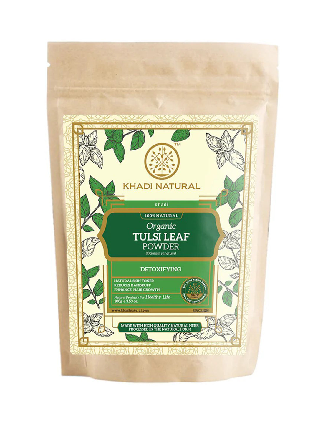 Khadi Natural Organic Tulsi Leaf Powder 100g