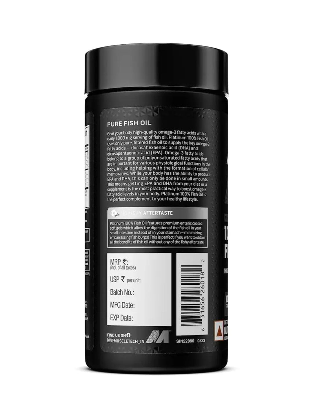 Muscletech Platinum 100% Fish Oil Omega-3 Softgels (100)