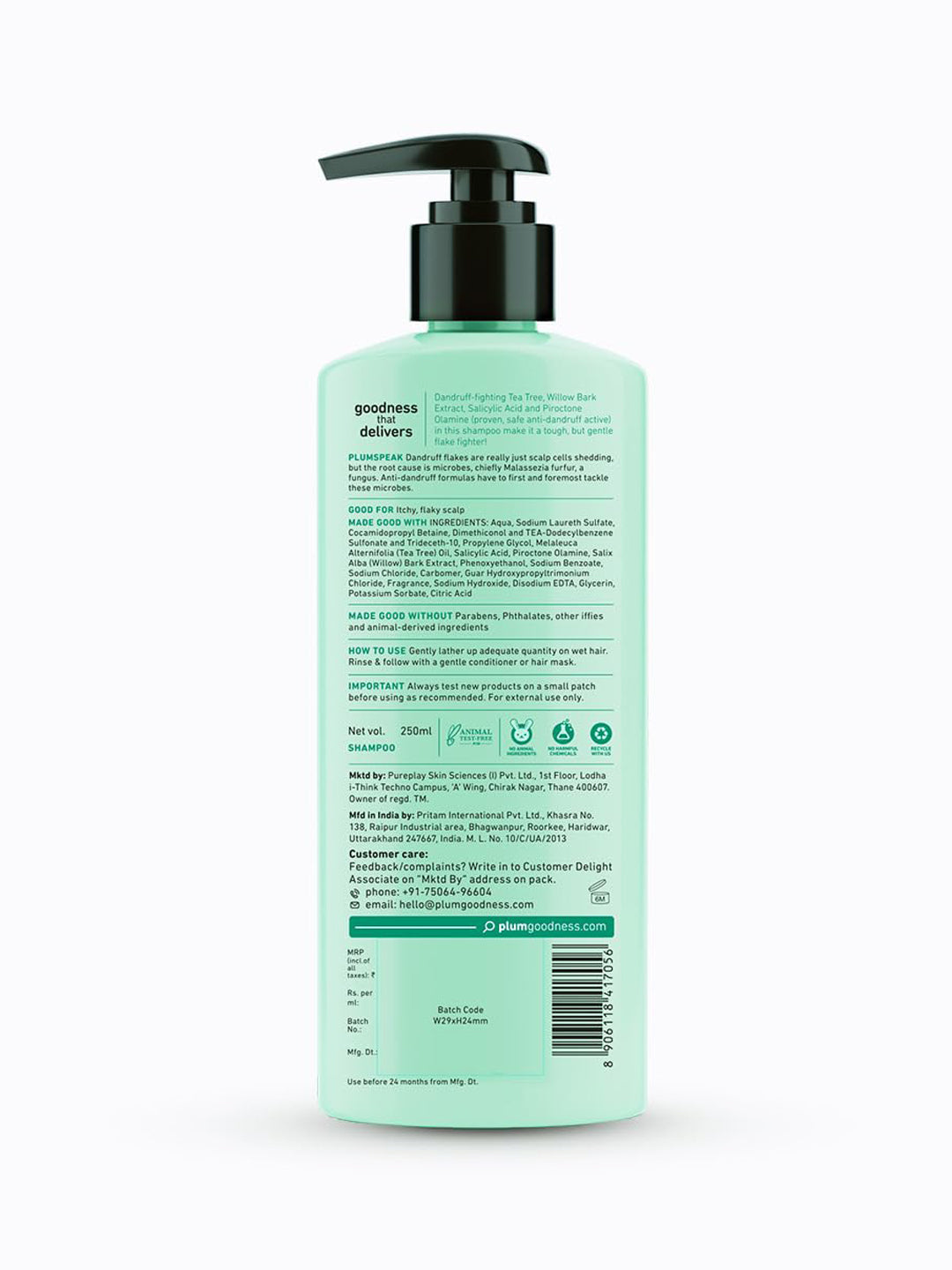 Plum Tea Tree Dandruff Control Shampoo 250ml