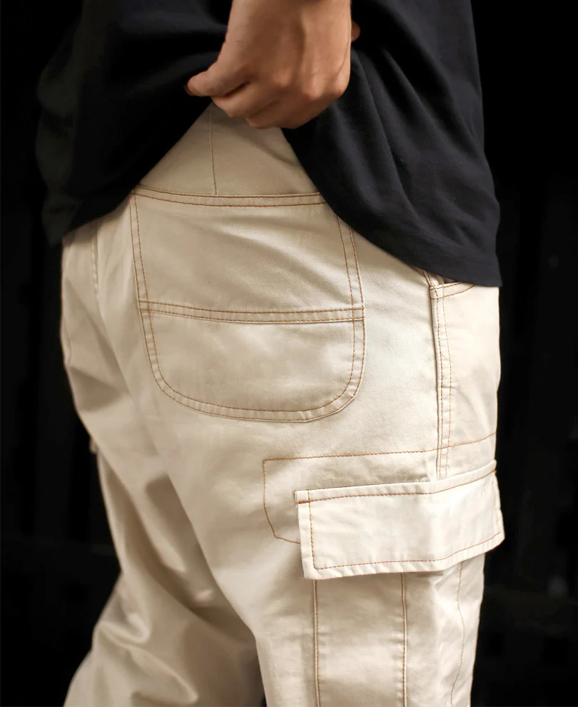 Powerlook Cream Regular Fit Pocket Cargo Pant
