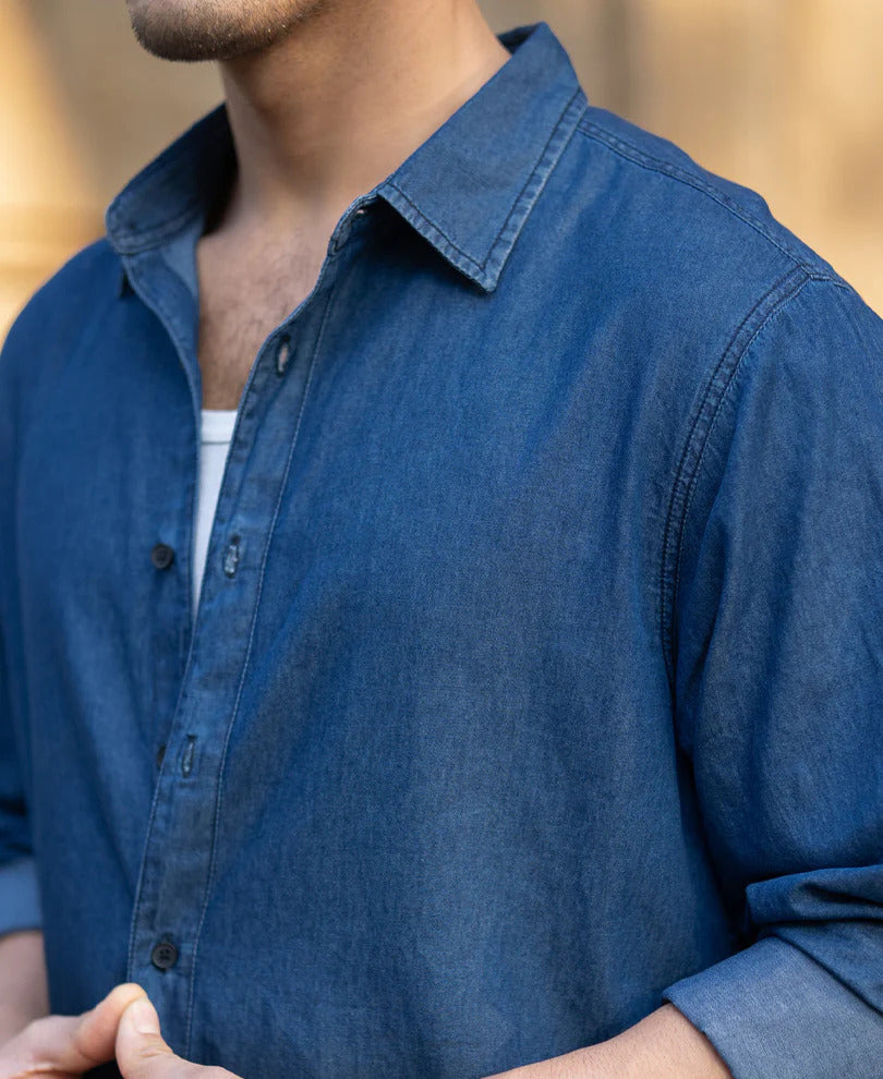 Powerlook Indigo Ombre Lightweight Shirt  Cotton