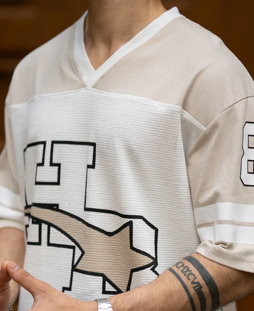 Powerlook White Printed Oversize T-Shirt