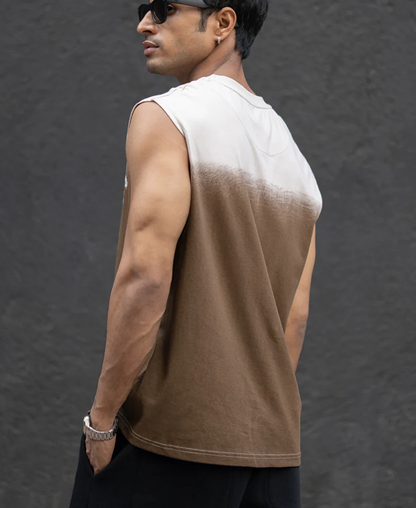 Powerlook Brown Ombre Graphic Sando 100% Cotton