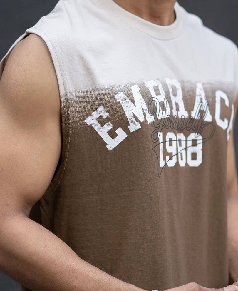 Powerlook Brown Ombre Graphic Sando 100% Cotton