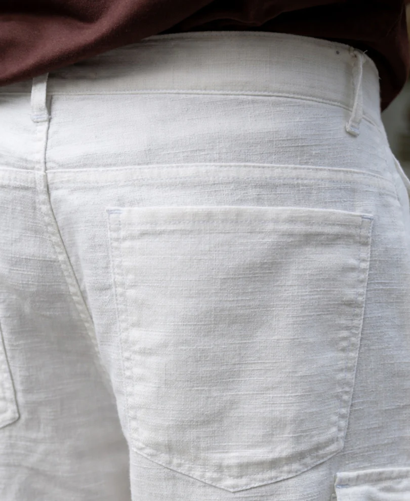 Powerlook White Cotton Cargo Pant