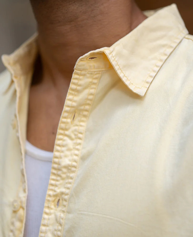 Powerlook Yellow Overdyed Structure Shirt  Cotton