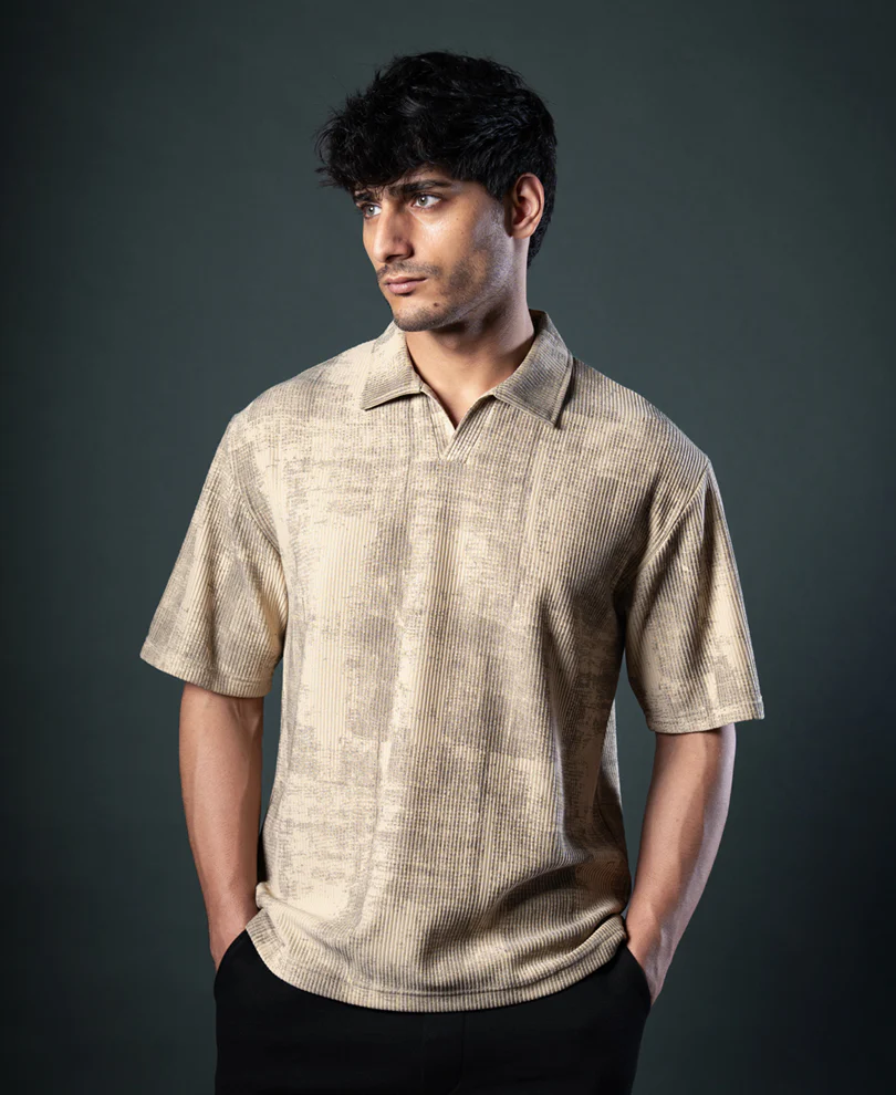 Powerlook Brown Grunge Print T-Shirt