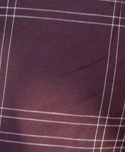 Powerlook Brown Linen Blend Checks Shirt  Cotton