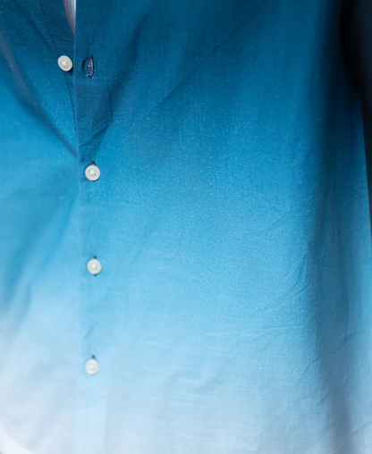 Powerlook Dark Navy Ombre Shirt  Cotton