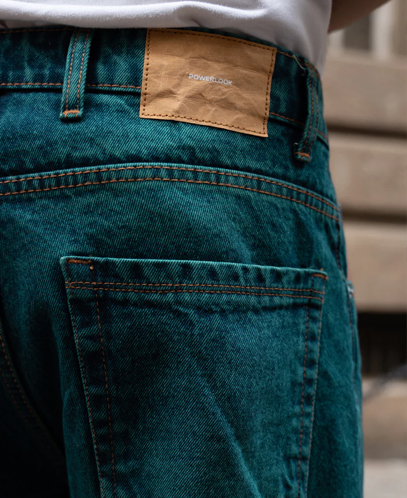 PowerlookBlue Tinted Baggy Fit Jeans