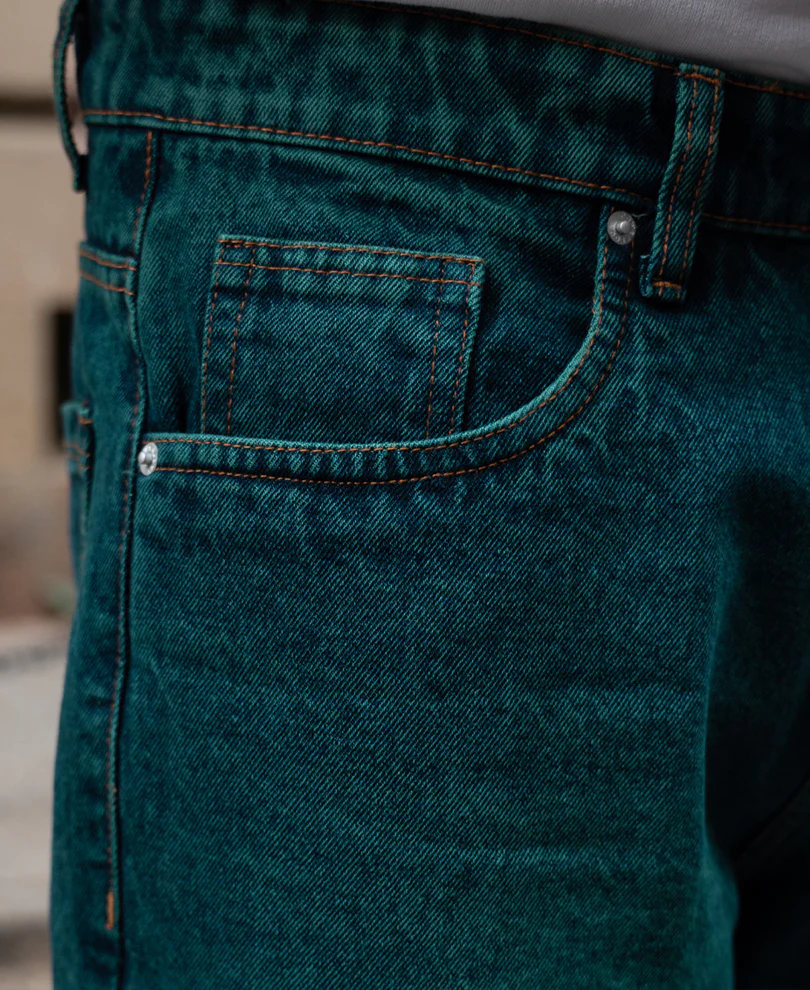 PowerlookBlue Tinted Baggy Fit Jeans
