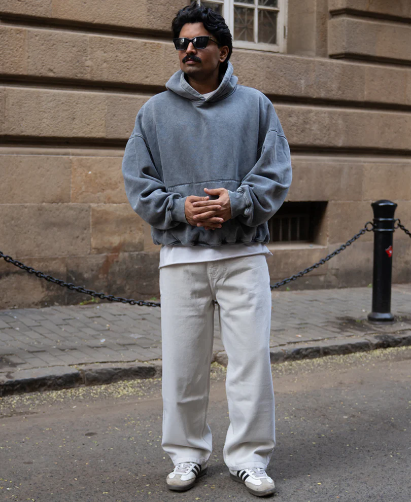 Powerlook Cream Baggy Jeans