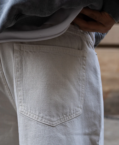 Powerlook Cream Baggy Jeans