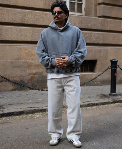 Powerlook Cream Baggy Jeans