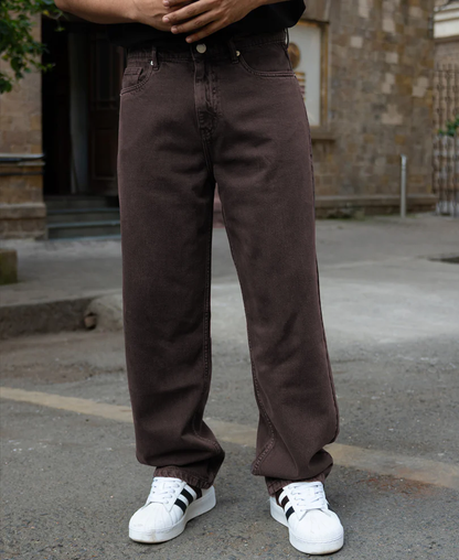 Powerlook Charcoal Washed Baggy Jeans