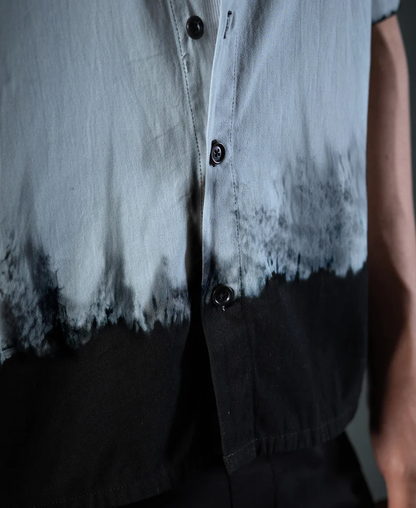 Powerlook Black Tie-Dye Boxy Shirt  Cotton