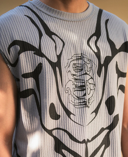Powerlook Grey Graphic Print Vest