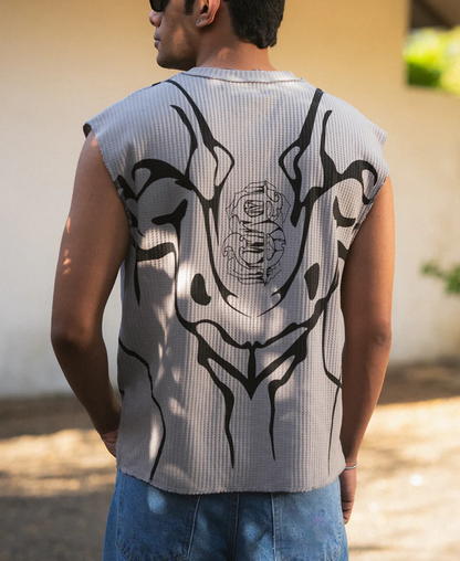 Powerlook Grey Graphic Print Vest