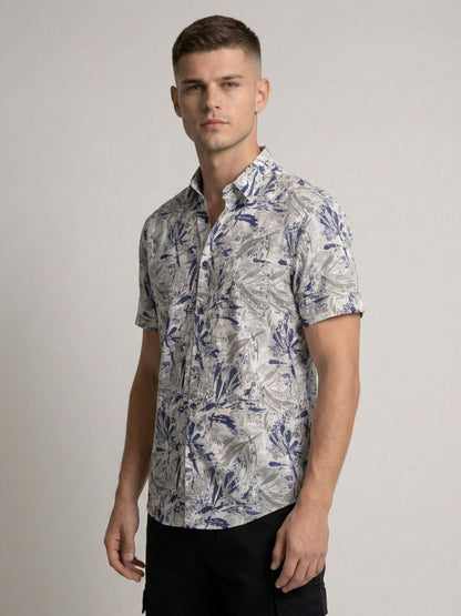 Mokajodi Men's Slim Fit Printed Regular Shirt