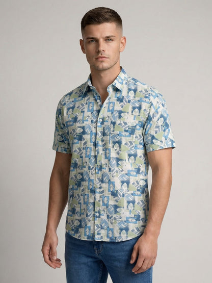 Mokajodi Men's Slim Fit Printed Regular Shirt