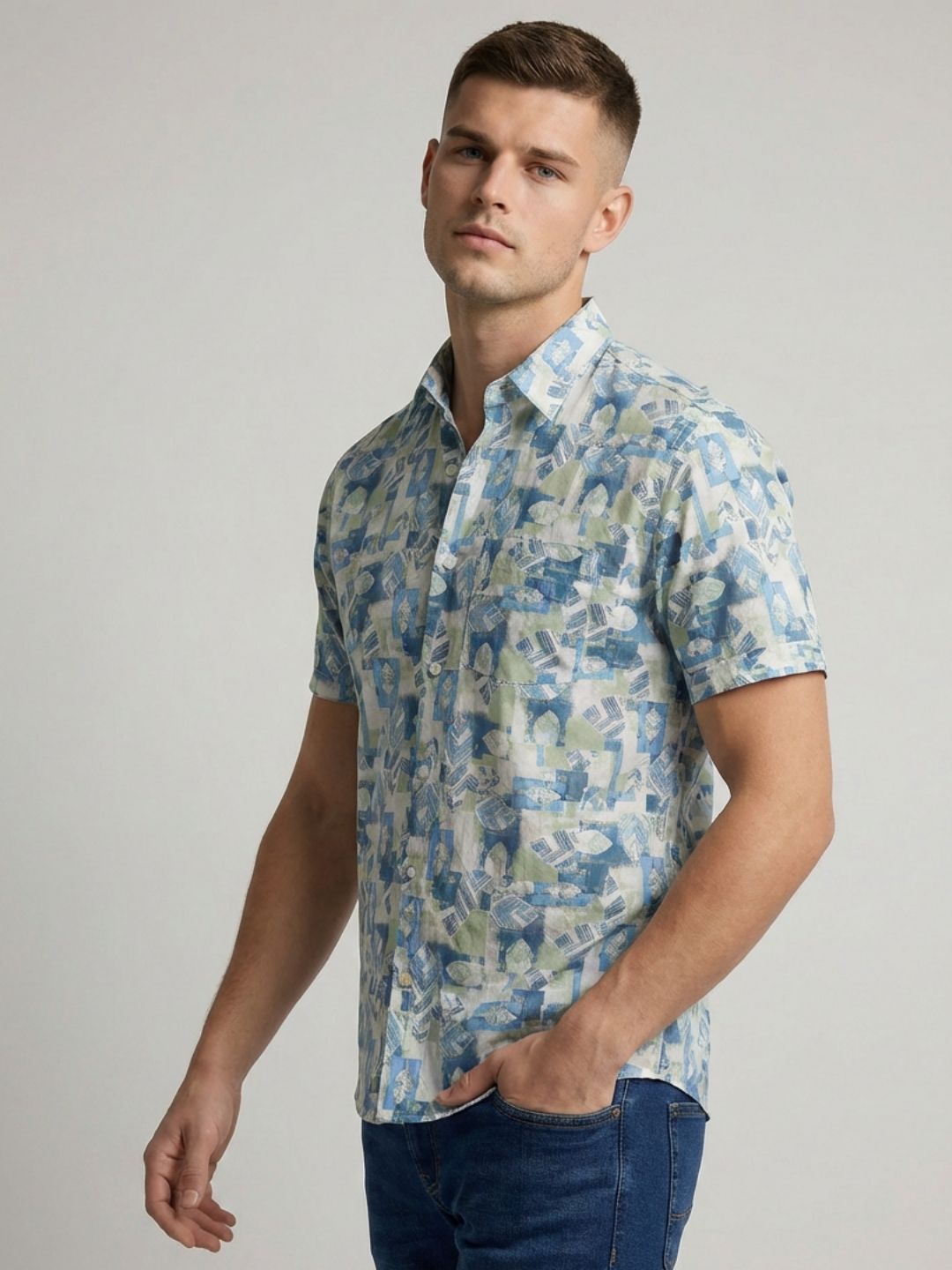 Mokajodi Men's Slim Fit Printed Regular Shirt
