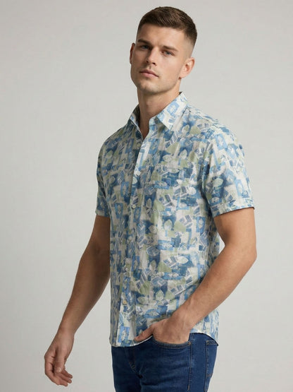 Mokajodi Men's Slim Fit Printed Regular Shirt