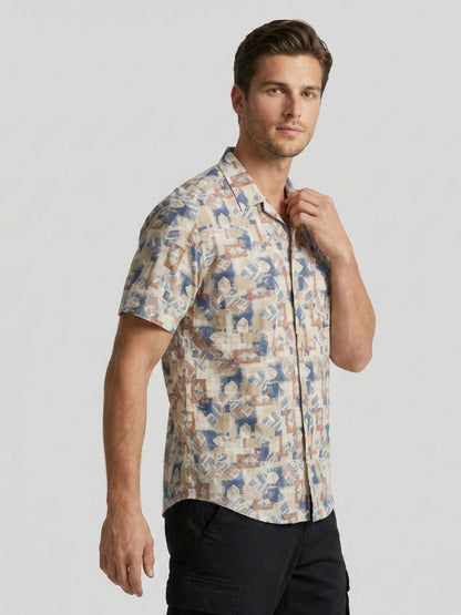 Mokajodi Men's Slim Fit Printed Regular Shirt