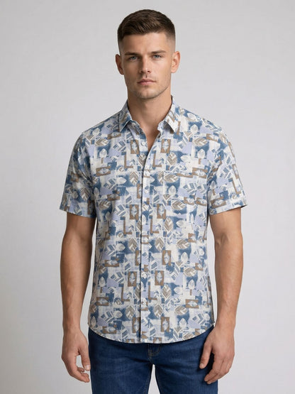 Mokajodi Men's Slim Fit Printed Regular Shirt