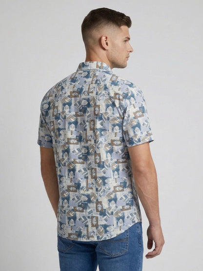 Mokajodi Men's Slim Fit Printed Regular Shirt
