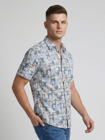 Mokajodi Men's Slim Fit Printed Regular Shirt
