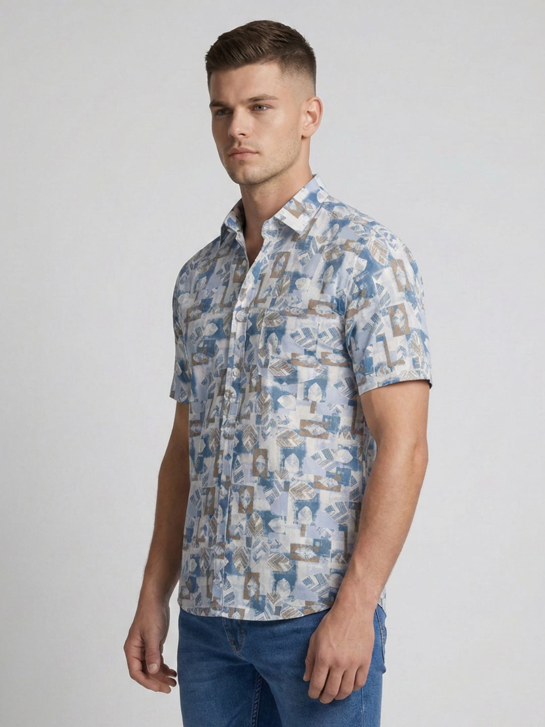 Mokajodi Men's Slim Fit Printed Regular Shirt