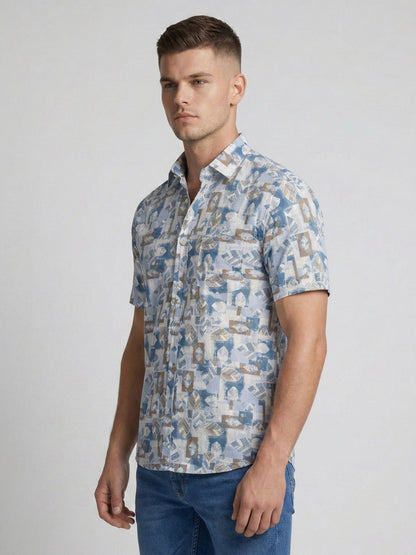 Mokajodi Men's Slim Fit Printed Regular Shirt
