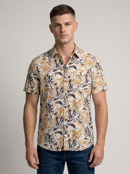 Mokajodi Men's Slim Fit Printed Regular Shirt