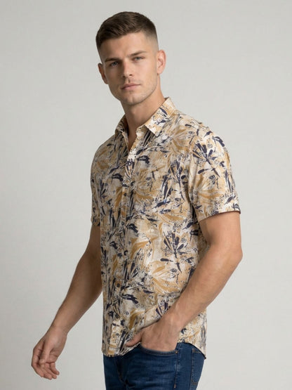 Mokajodi Men's Slim Fit Printed Regular Shirt