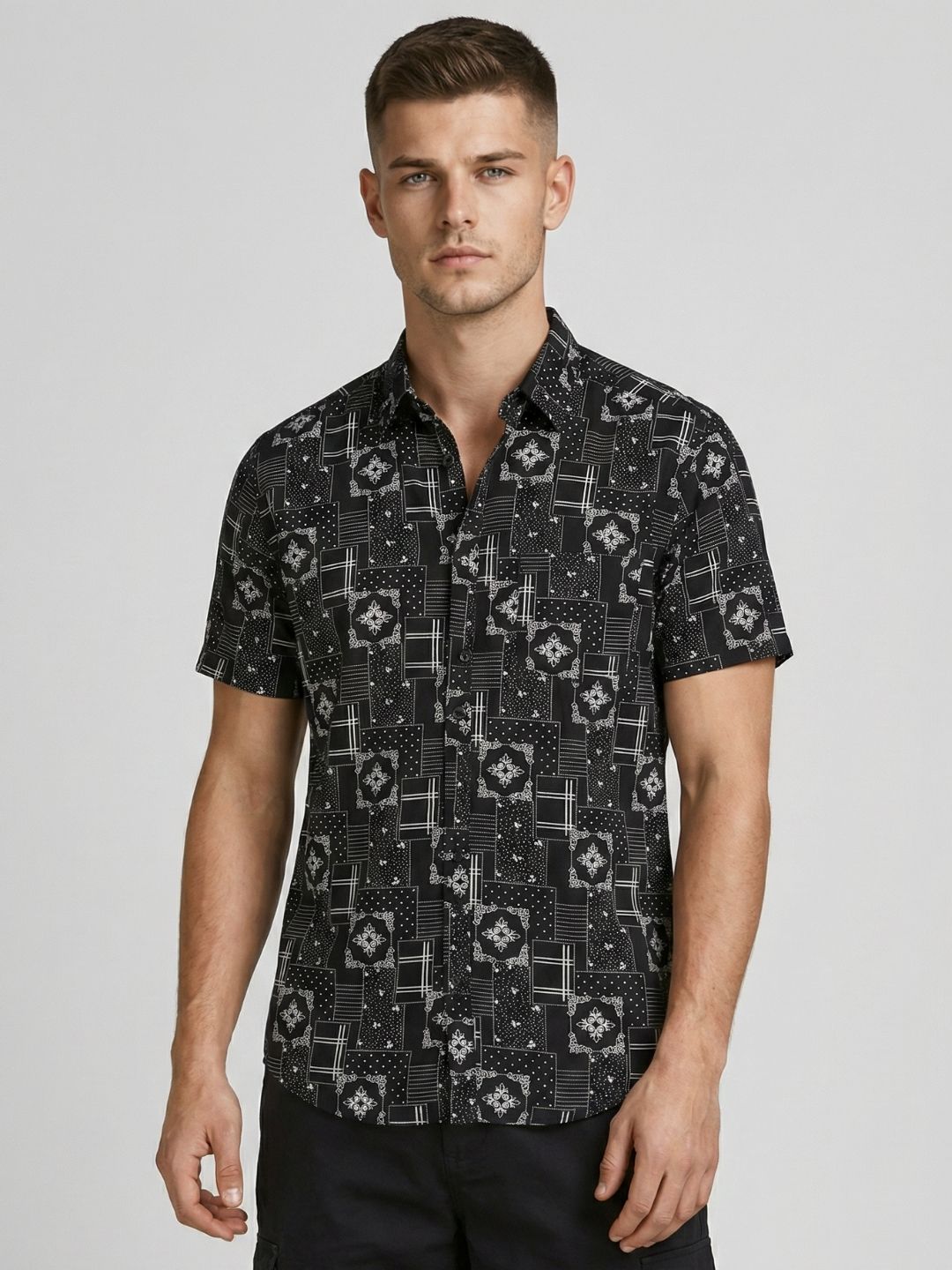 Mokajodi Men's Slim Fit Printed Regular Shirt