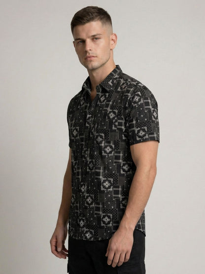 Mokajodi Men's Slim Fit Printed Regular Shirt