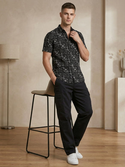 Mokajodi Men's Slim Fit Printed Regular Shirt