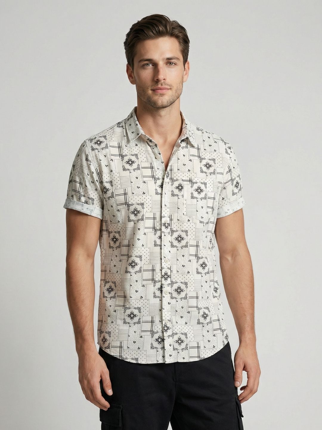 Mokajodi Men's Slim Fit Printed Regular Shirt