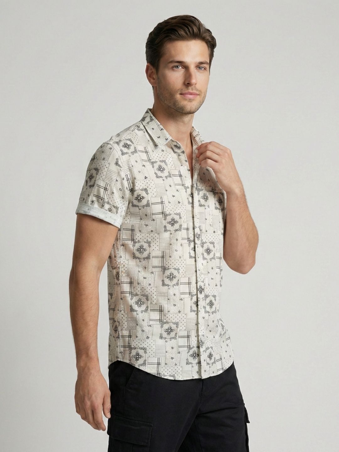 Mokajodi Men's Slim Fit Printed Regular Shirt