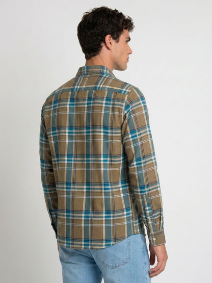 Mokajodi Men's Slim Fit Checks Regular Shirt
