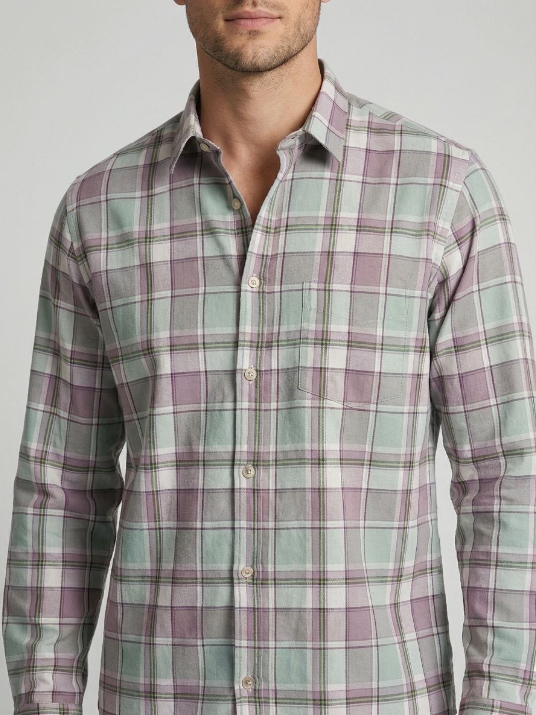 Mokajodi Men's Slim Fit Checks Regular Shirt