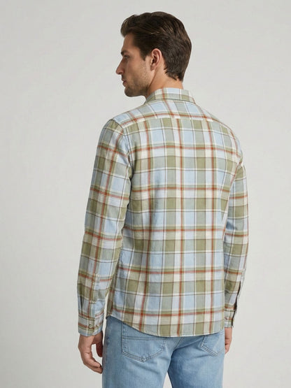 Mokajodi Men's Slim Fit Checks Regular Shirt
