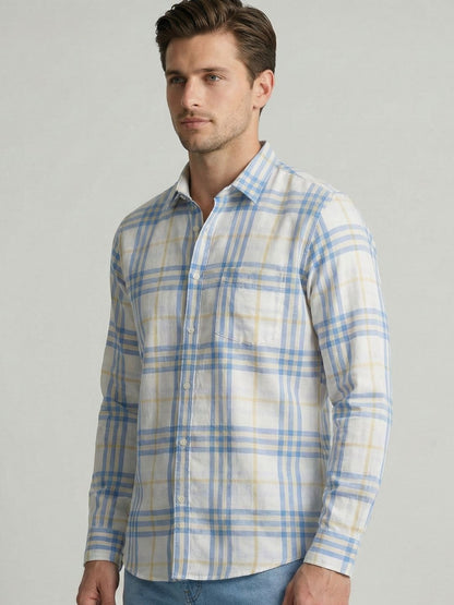 Mokajodi Men's Slim Fit Checks Regular Shirt